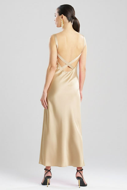 Key Backless Silk Slip Dress Frappe Natori