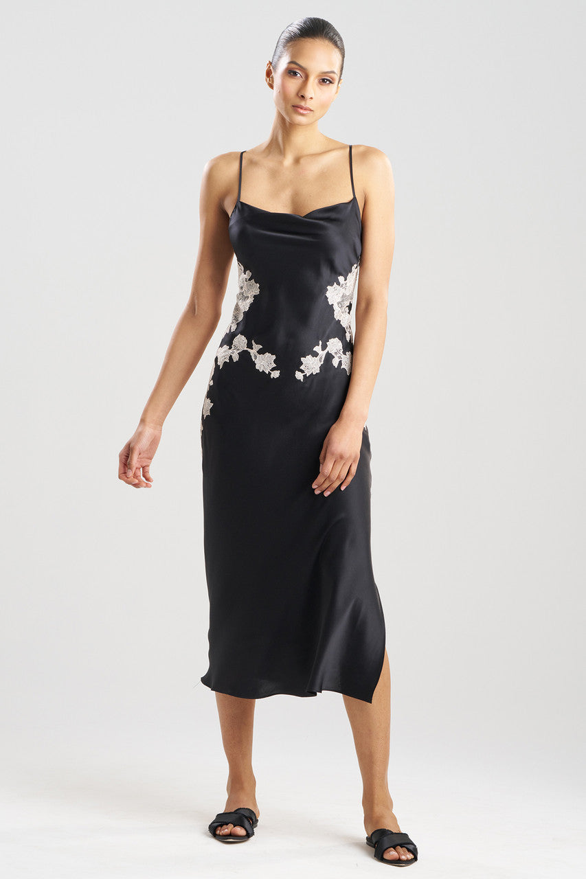 Buy Lolita Lace Silk Gown in Black/Ecru Online Black/Ecru Natori