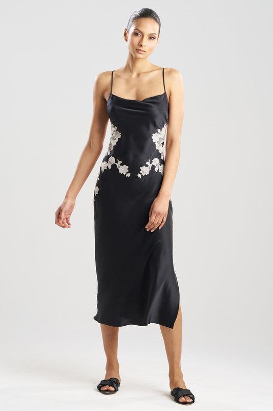 Buy Lolita Lace Silk Gown in Black/Ecru Online Black/Ecru Natori