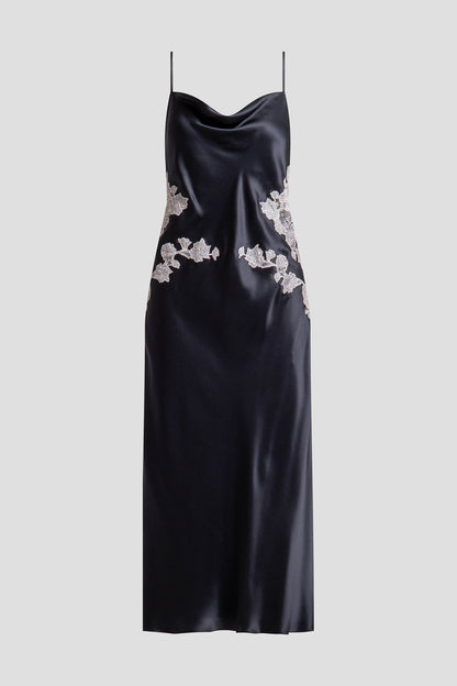 Buy Lolita Lace Silk Gown in Black/Ecru Online Black/Ecru Natori