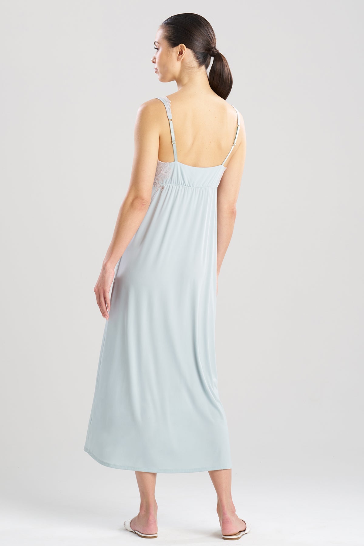 Enchant Lace Applique V-Neck Slip Dress Sea Foam Natori