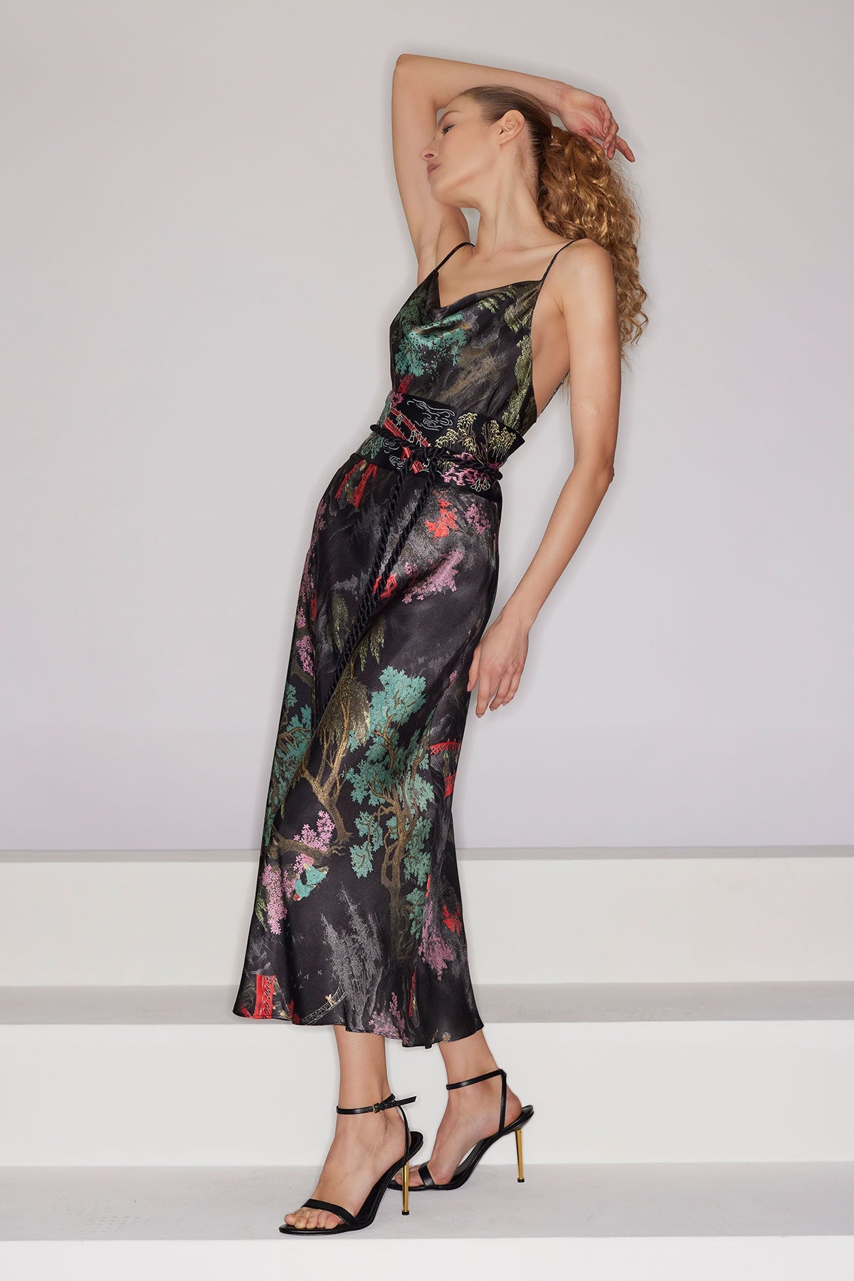 Nara Silk Slip Dress Black Natori