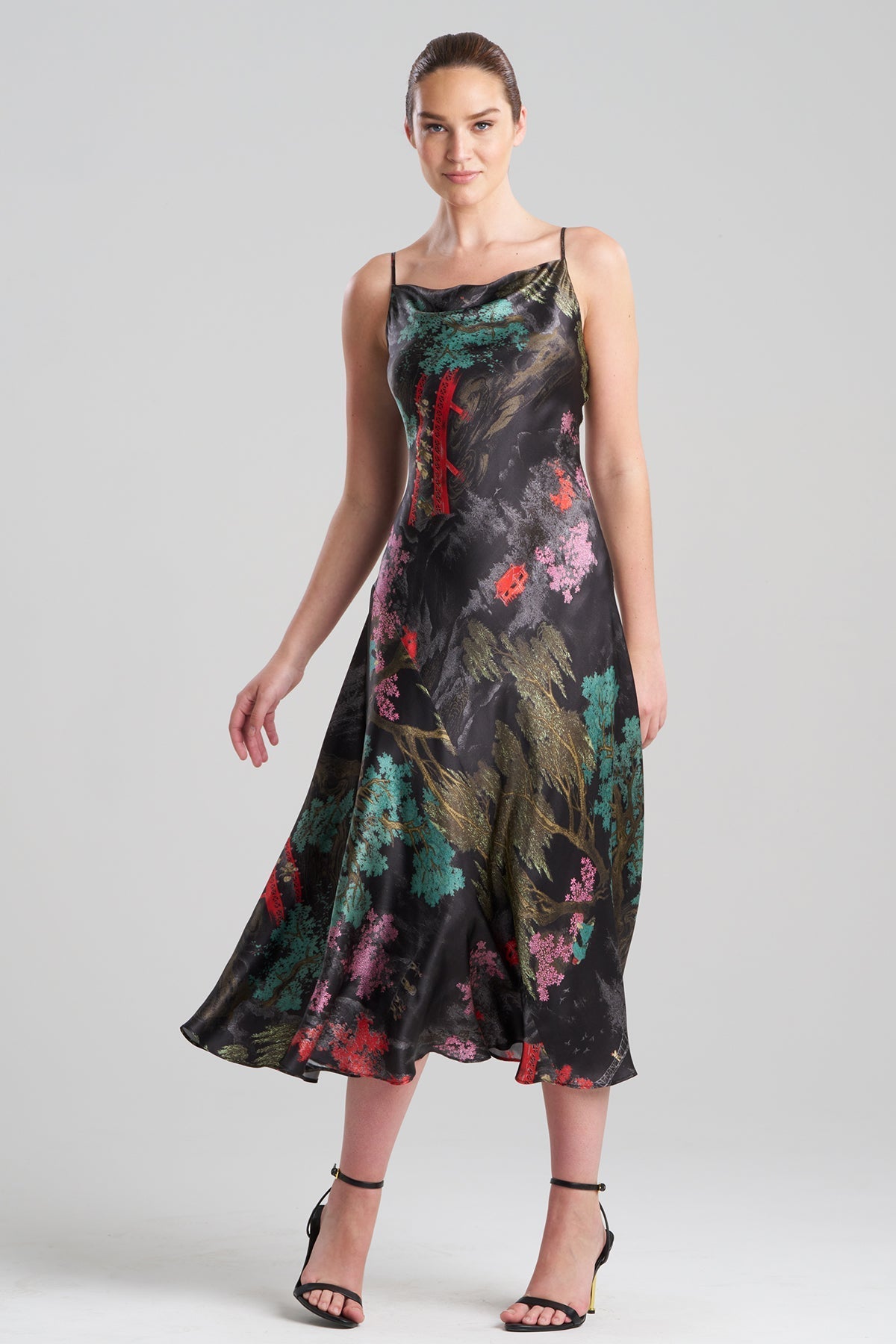 Nara Silk Slip Dress Black Natori
