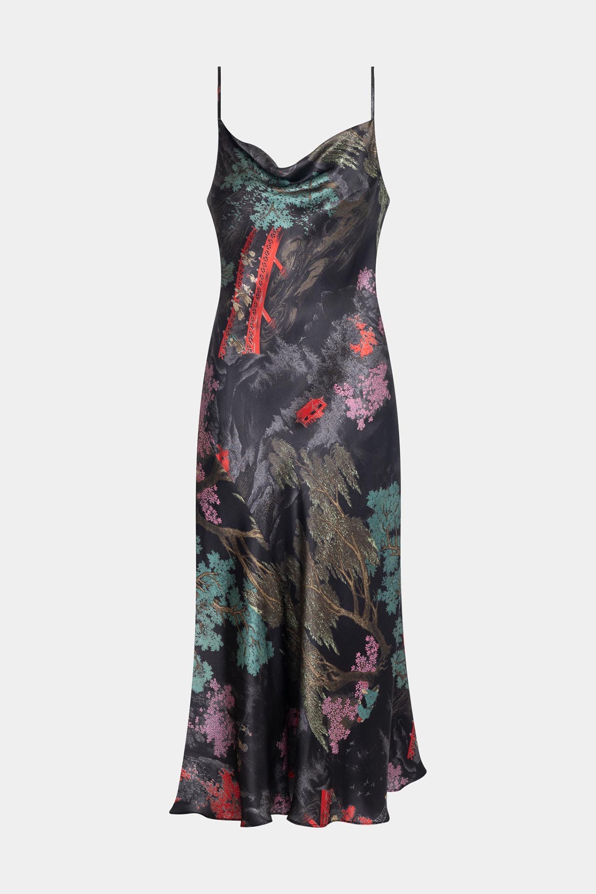 Nara Silk Slip Dress Black Natori