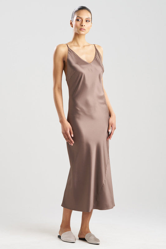 Buy Glamour V-Neck Gown in Taupe Online Taupe Natori