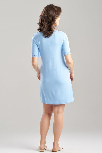 Feathers Essentials Lenzing™ Ecovero™ Viscose Lace Sleepshirt Blue Jay Natori