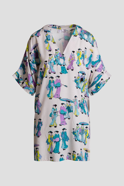 Geisha Challis V-Neck Sleepshirt Alabaster Natori