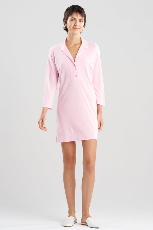 Shangri-La Embroidered TENCEL™ Sleepshirt Heather Tulip Natori