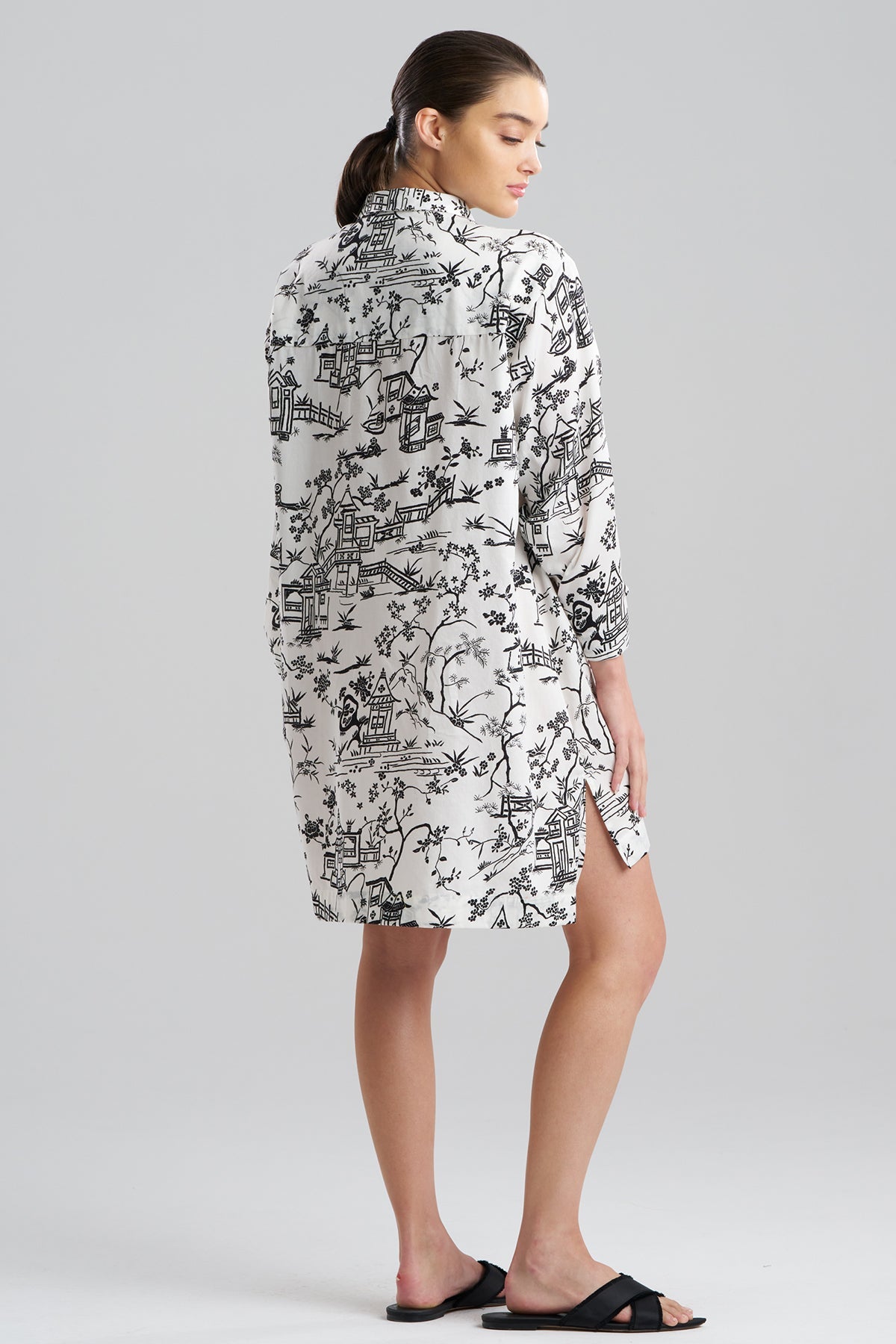 Toile Cotton Sateen Sleepshirt Warm White Natori