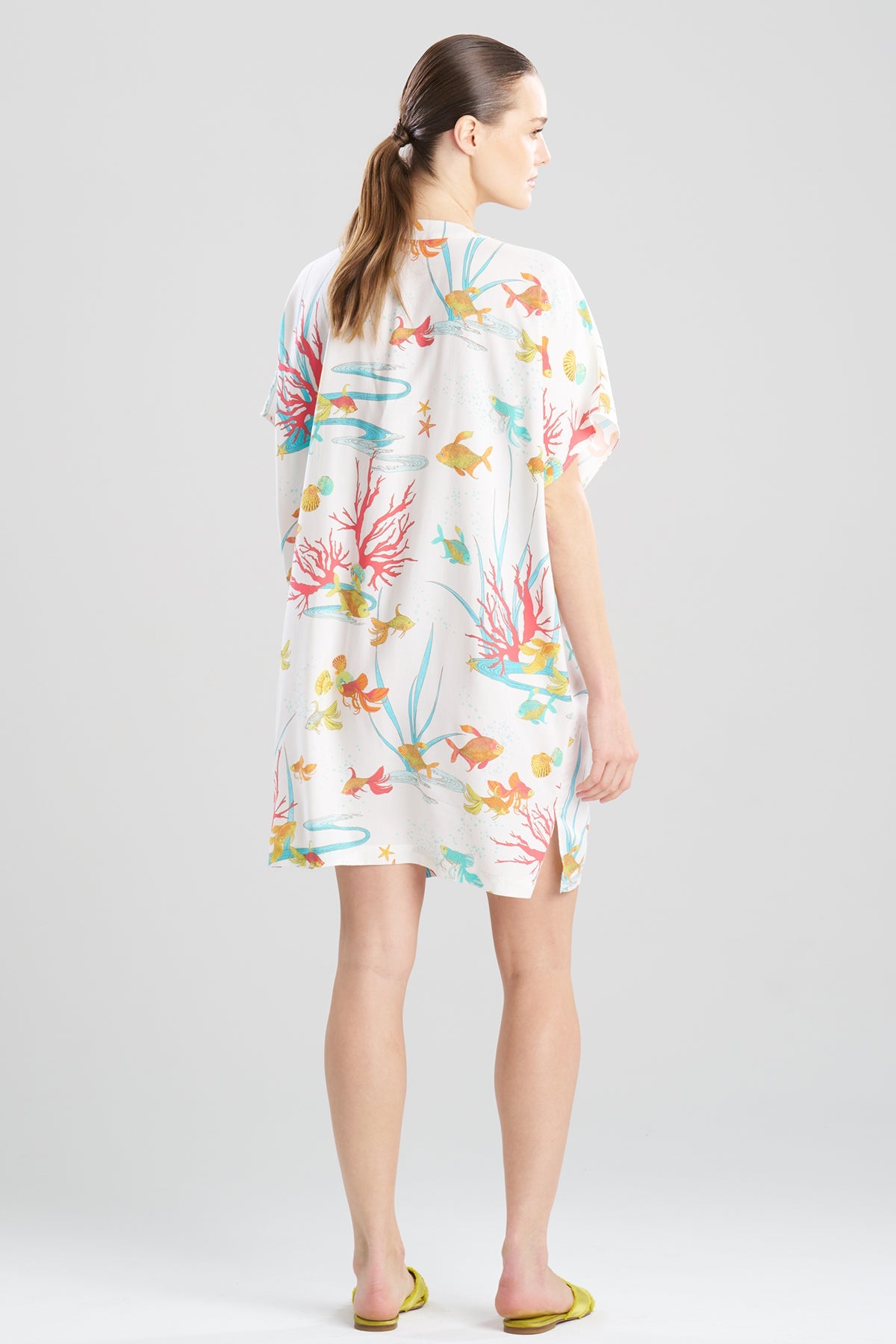 Ocean's Embrace Printed Challis Sleepshirt Warm White Natori