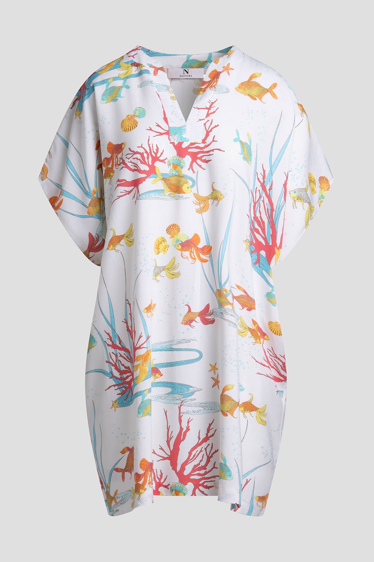 Ocean's Embrace Printed Challis Sleepshirt Warm White Natori
