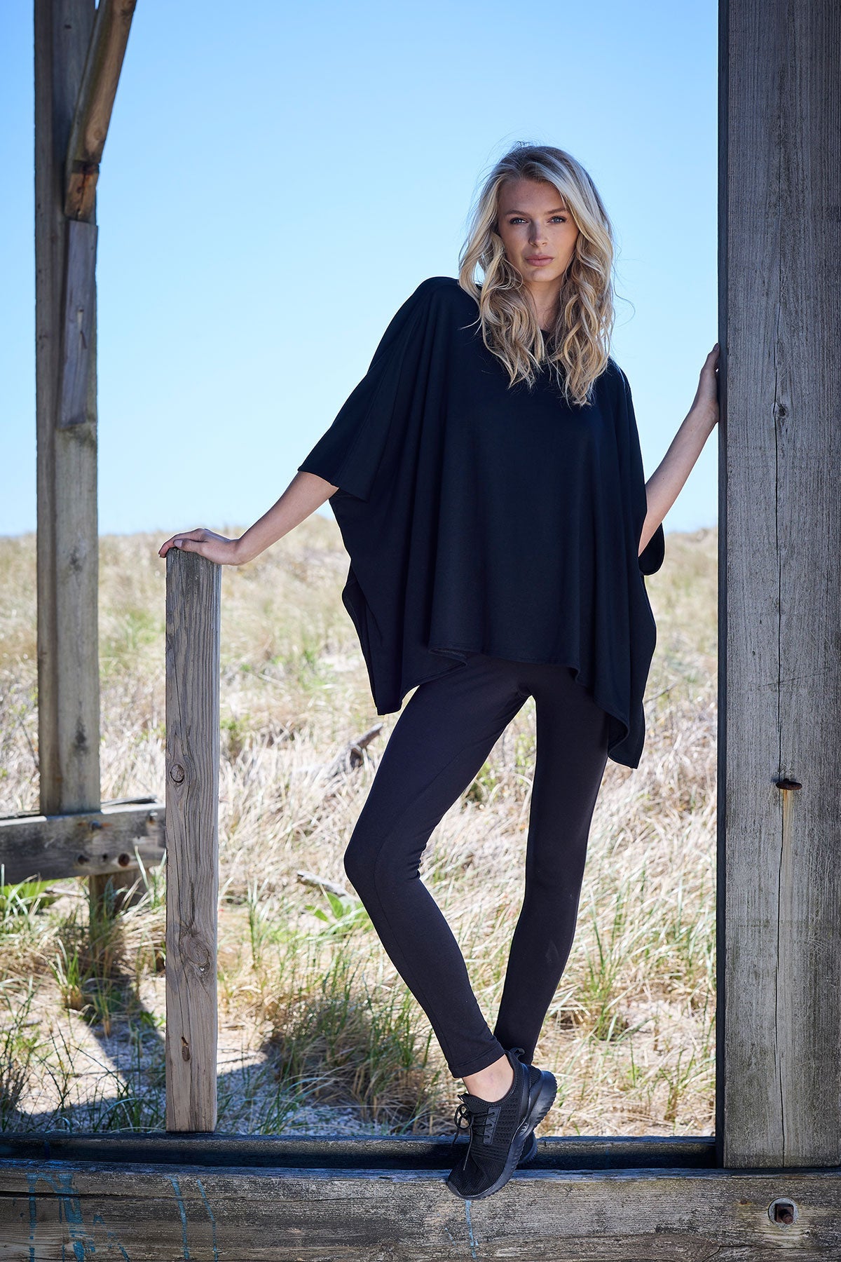 Cocoon Brushed French Terry Leggings Black Natori