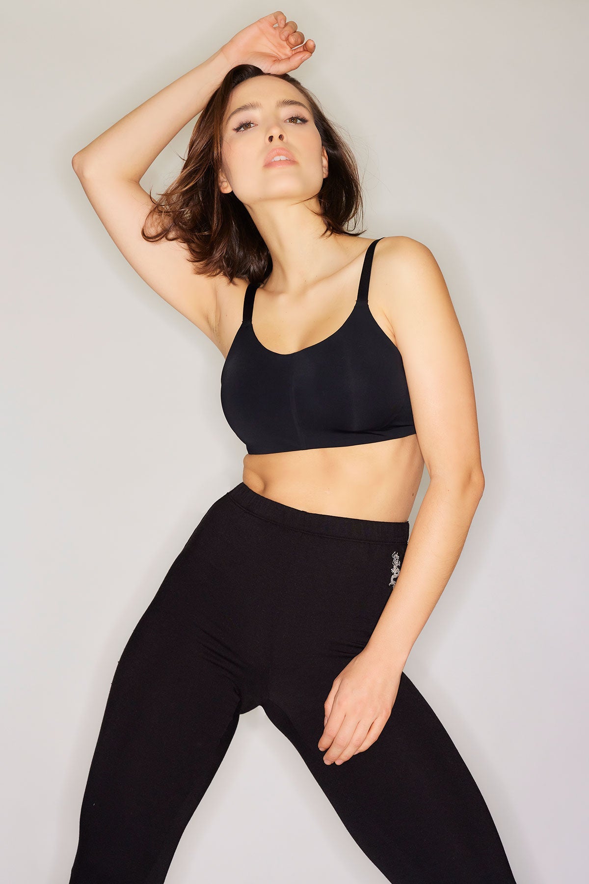 Cocoon Brushed French Terry Leggings Black Natori