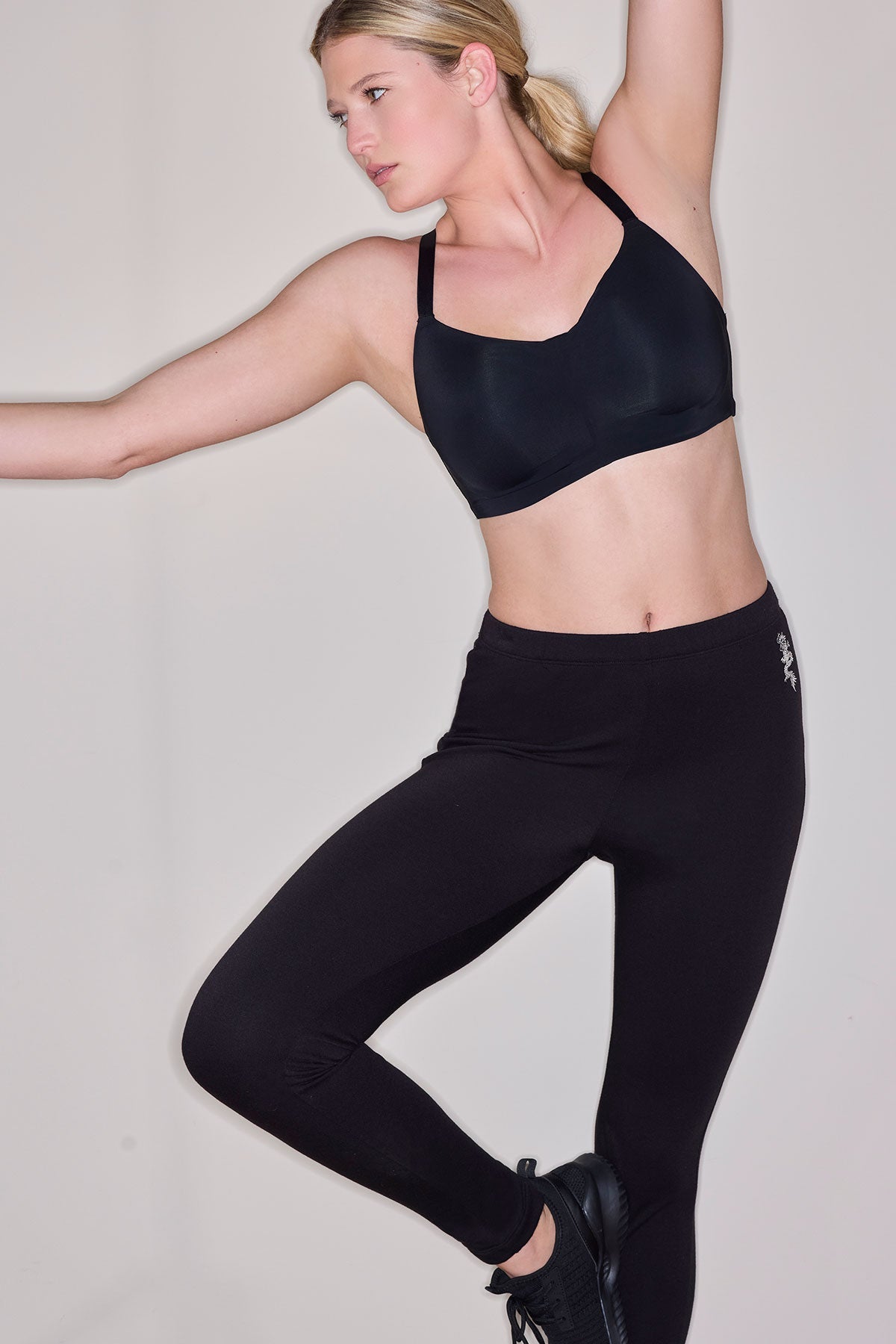 Cocoon Brushed French Terry Leggings Black Natori