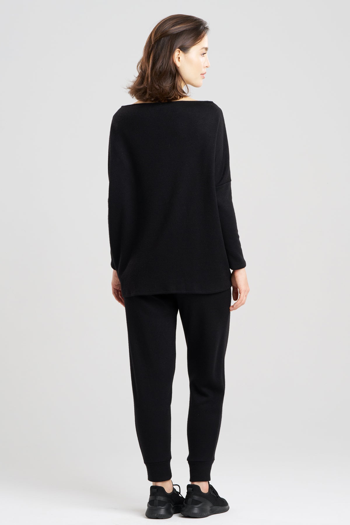 Himalaya Sweater Knit Wedge Top Black Natori