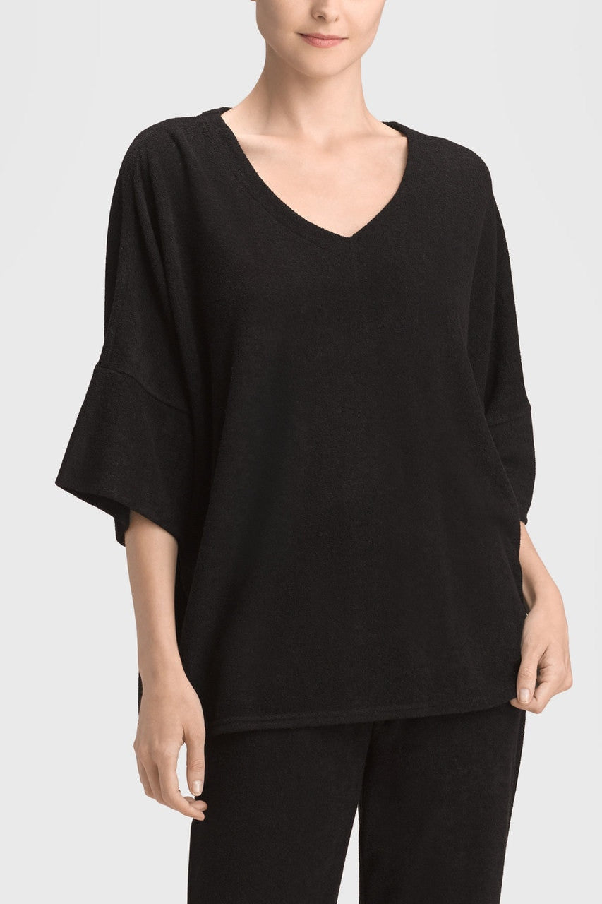 Buy Terry Lounge Top in Black Online Black Natori
