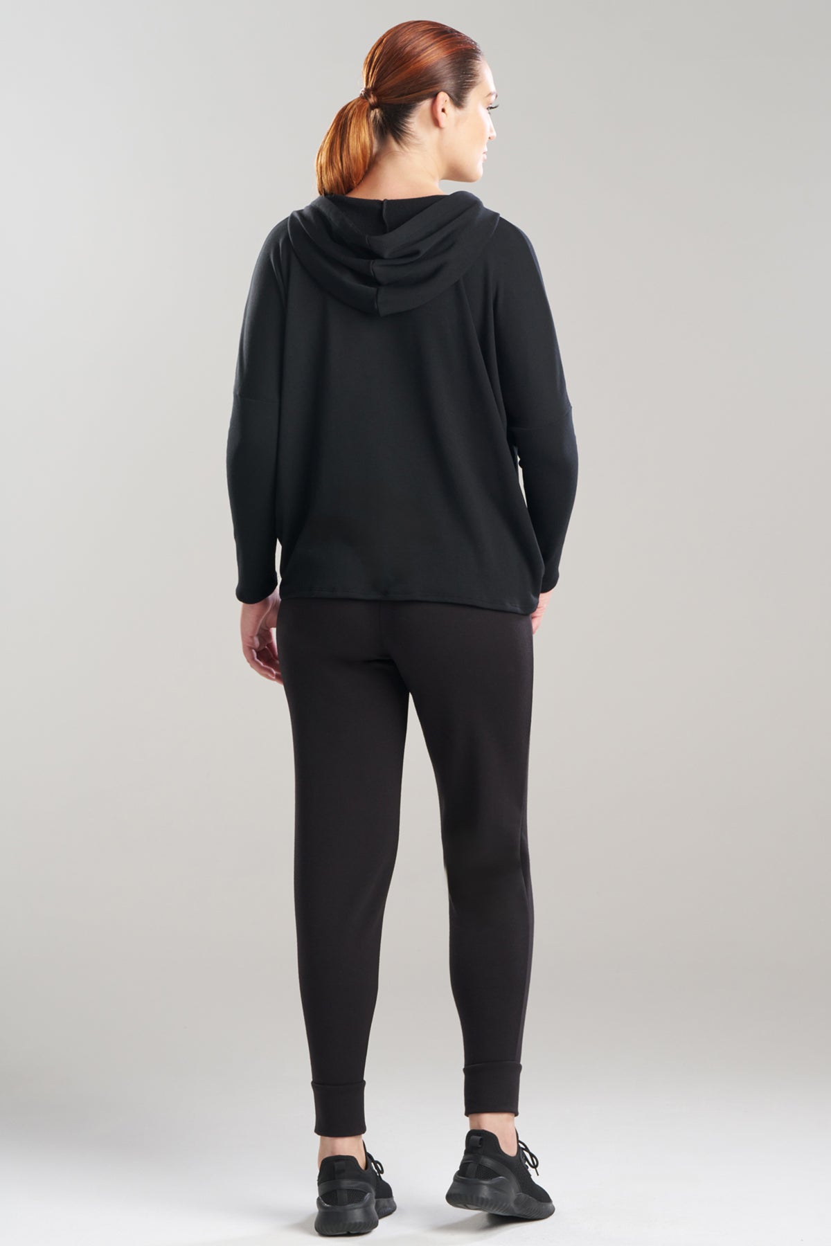 Cocoon Brushed French Terry Kimono Hoodie Black Natori