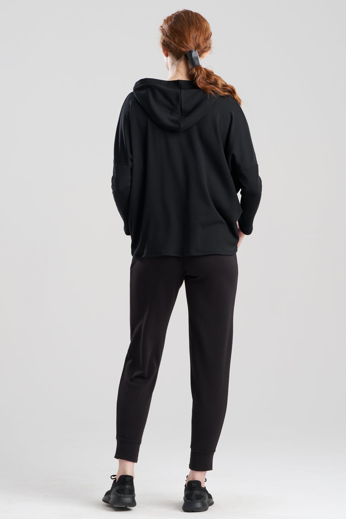 Cocoon Brushed French Terry Kimono Hoodie Black Natori