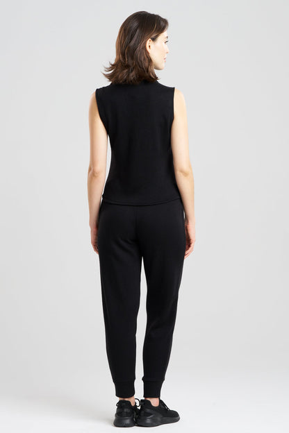 Himalaya Sweater Knit Mock Neck Top Black Natori