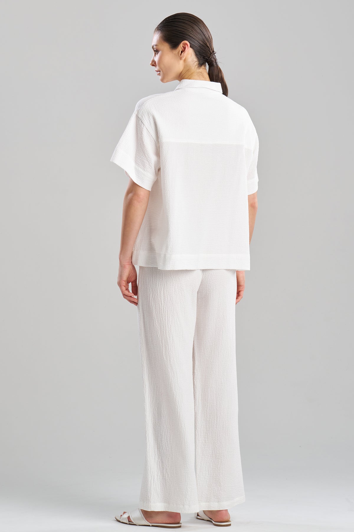 Onsen Cotton Button Down Shirt White Natori
