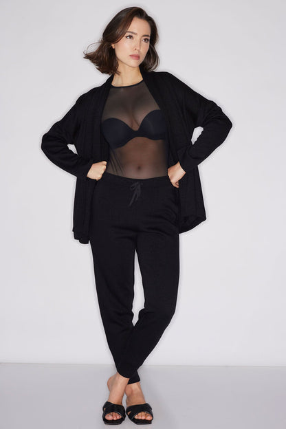 Cocoon Brushed French Terry Joggers Black Natori