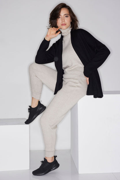 Himalaya Sweater Knit Cardigan Black Natori