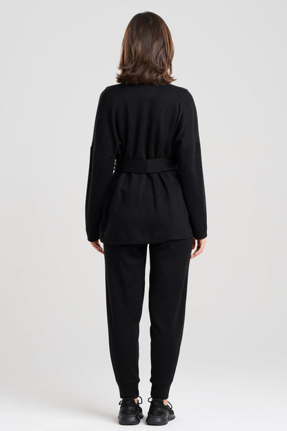 Himalaya Sweater Knit Cardigan Black Natori