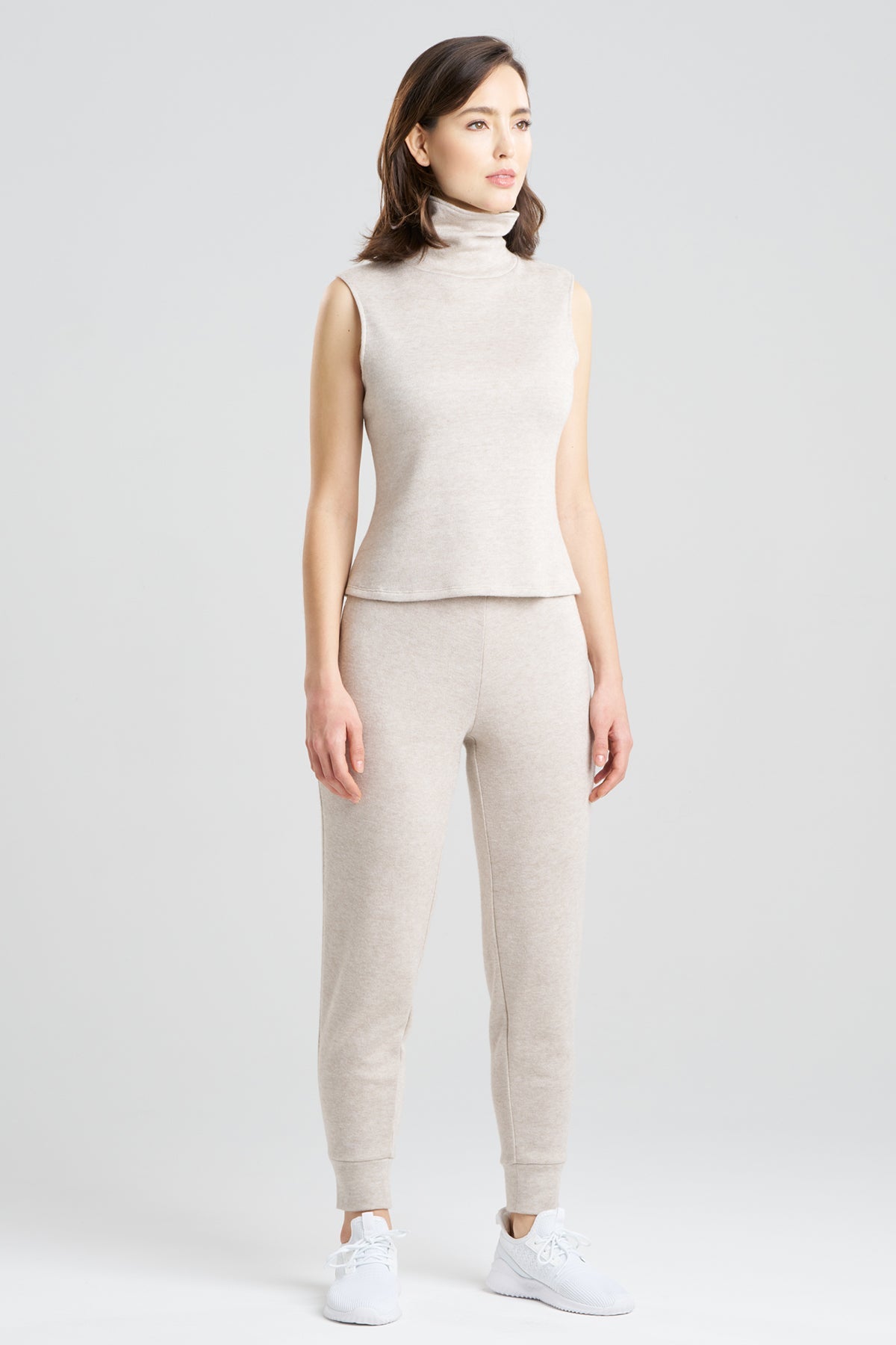 Himalaya Sweater Knit Mock Neck Top Cashmere Natori