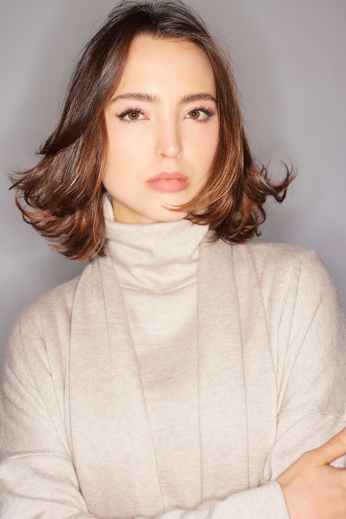 Himalaya Sweater Knit Mock Neck Top Cashmere Natori