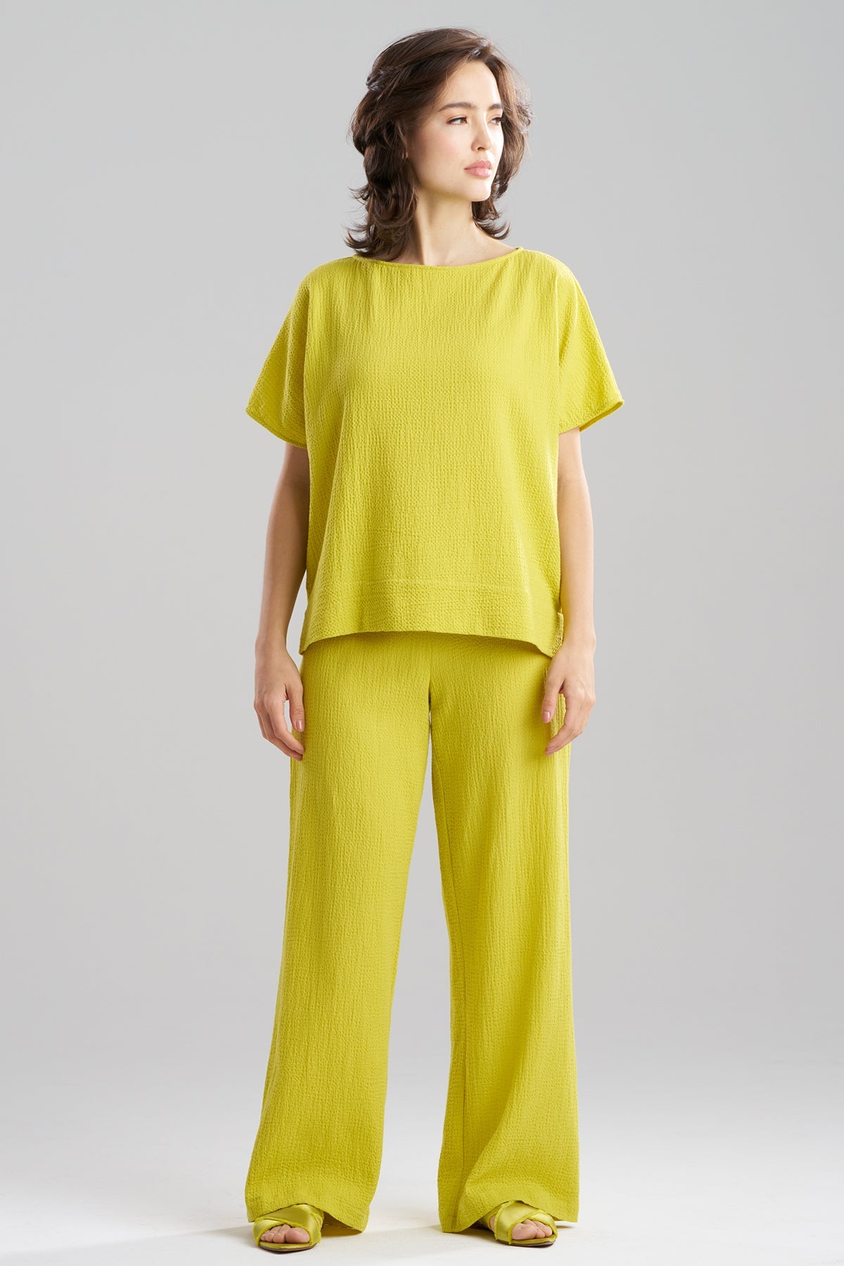 Onsen Cotton Wedge Top Chartreuse Natori
