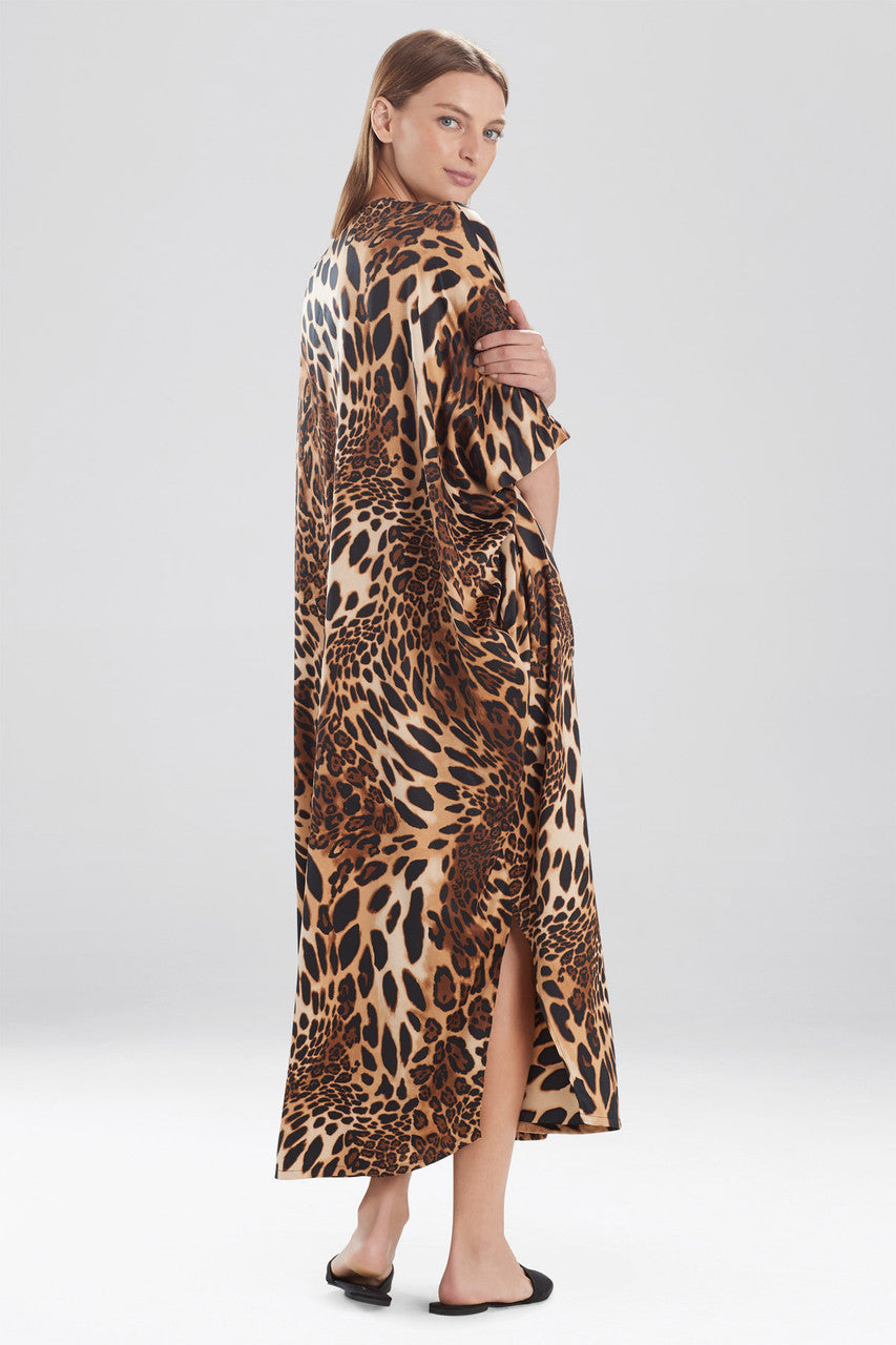 Buy Luxe Leopard Zip Caftan in Chestnut Online Chestnut Natori