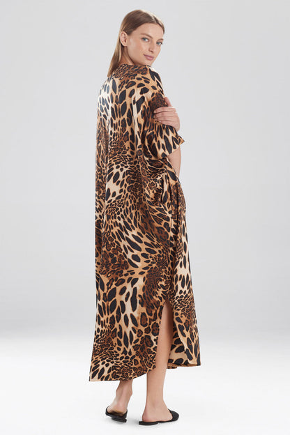 Buy Luxe Leopard Zip Caftan in Chestnut Online Chestnut Natori