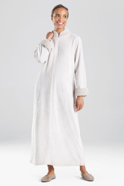 Buy Plush Sherpa Zip Lounger in Bone Online Bone Natori