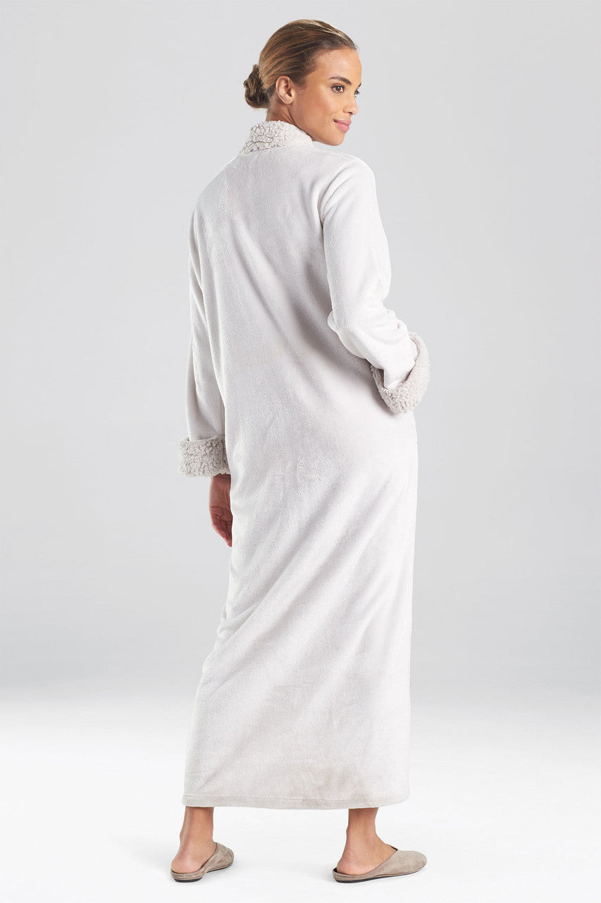 Buy Plush Sherpa Zip Lounger in Bone Online Bone Natori