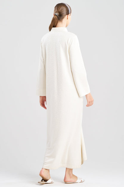 Quilted Geo Knit Jacquard Zip Lounger White Opal Natori