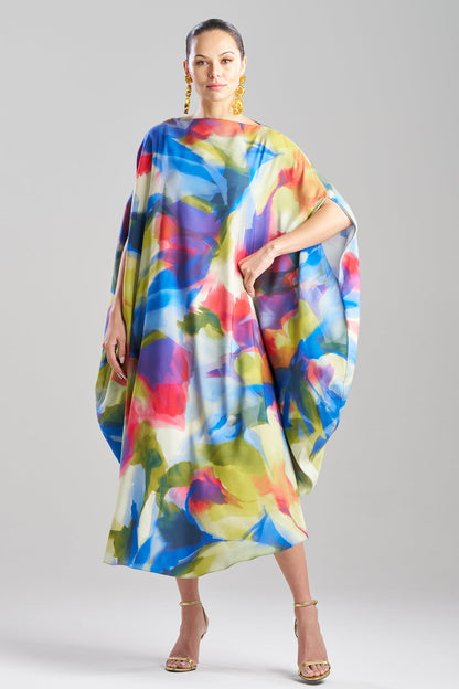 Kumo Printed Stretch Satin Caftan Kumo Multi Natori