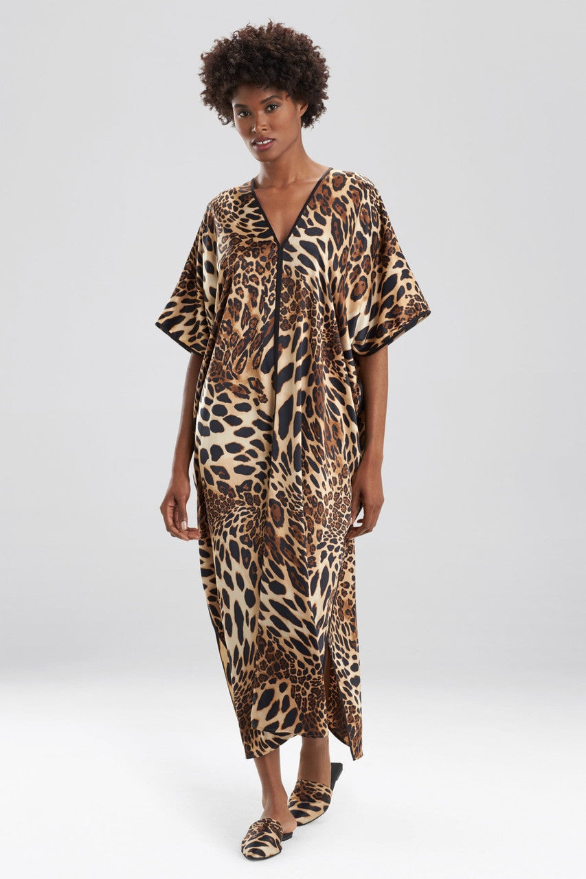 Buy Luxe Leopard Caftan in Chestnut Online Chestnut Natori