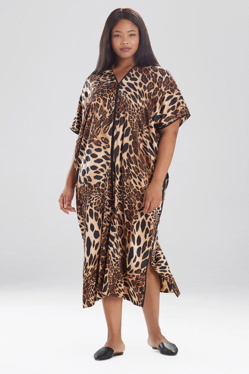 Buy Luxe Leopard Caftan in Chestnut Online Chestnut Natori