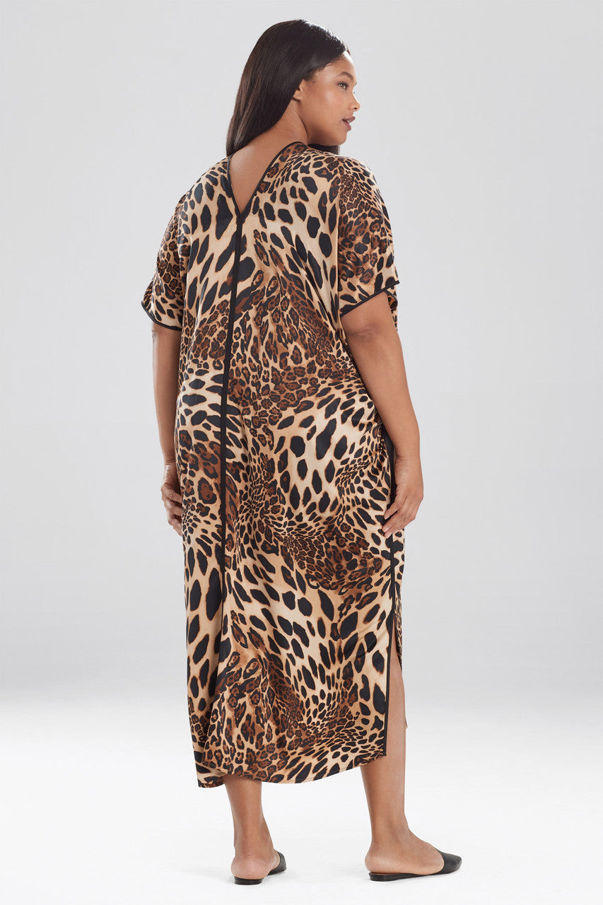 Buy Luxe Leopard Caftan in Chestnut Online Chestnut Natori