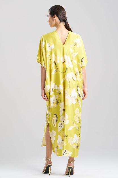 Aurelia Charmeuse Caftan Chartreuse Natori