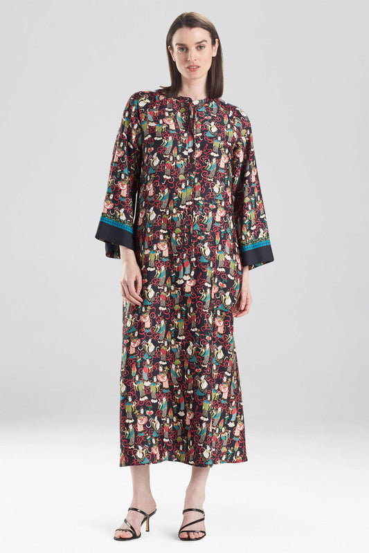 Buy Tea Garden Caftan in Black Multi Online Black Multi Natori