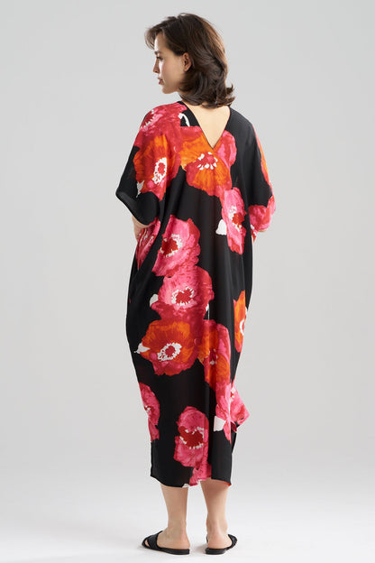 Bold Poppy Crinkle Caftan Red Natori