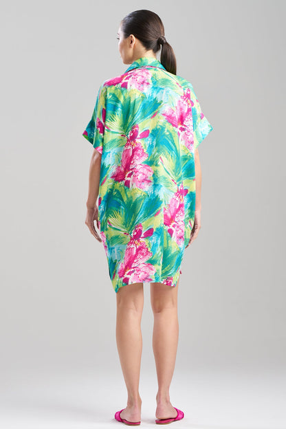 Tropic Crinkle Dolman Shirtdress Green Multi Natori
