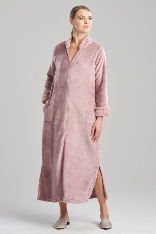 Buy Plush Lynx Mandarin Zip Lounger in Nude Blush Online Nude Blush Natori
