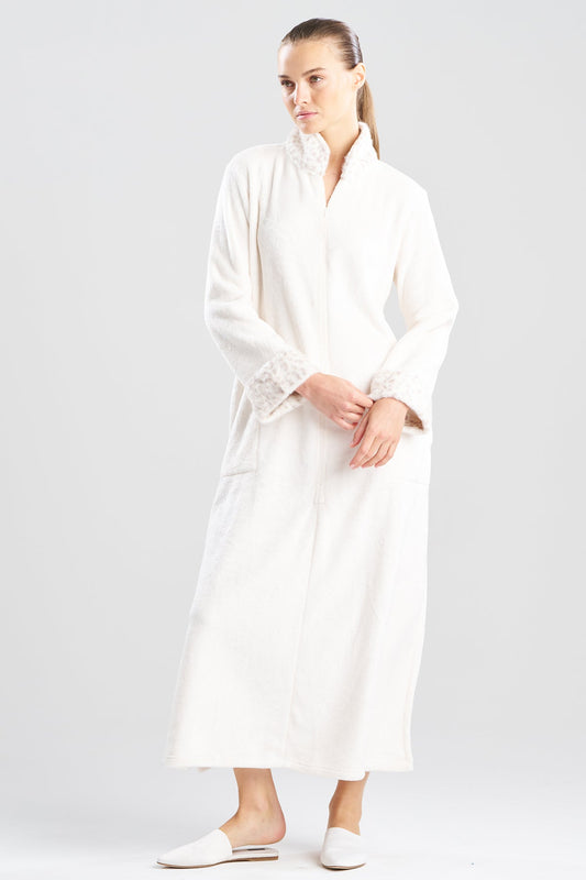 Buy Plush Lynx Mandarin Zip Lounger in Zen White Online Zen White Natori