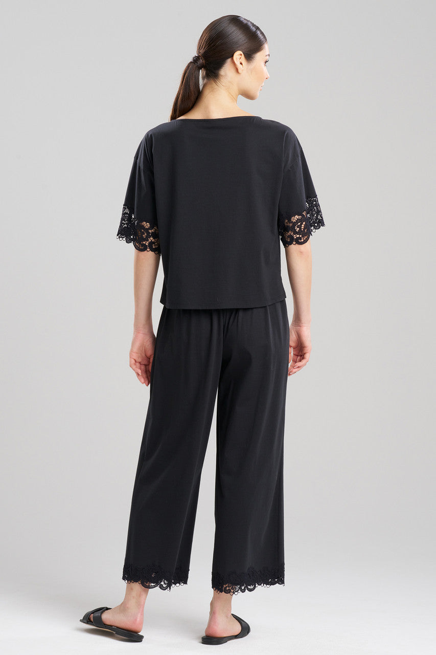 Buy Bliss Harmony Lace Applique T-Shirt in Black Online Black Natori