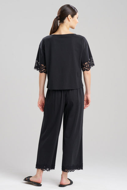 Buy Bliss Harmony Lace Applique T-Shirt in Black Online Black Natori