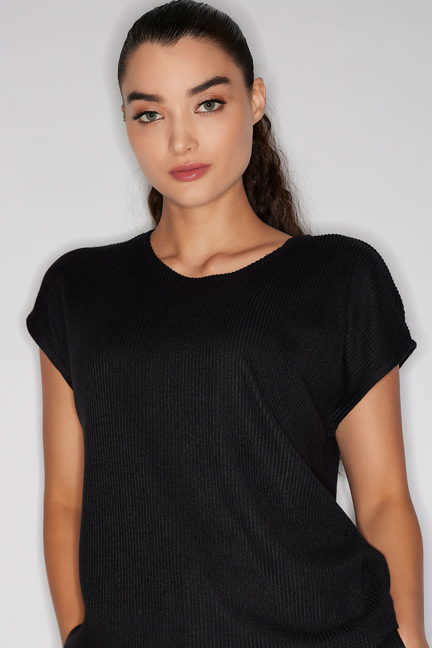 Buy Eden Rib Knit Everywhere Top in Black Online Black Natori