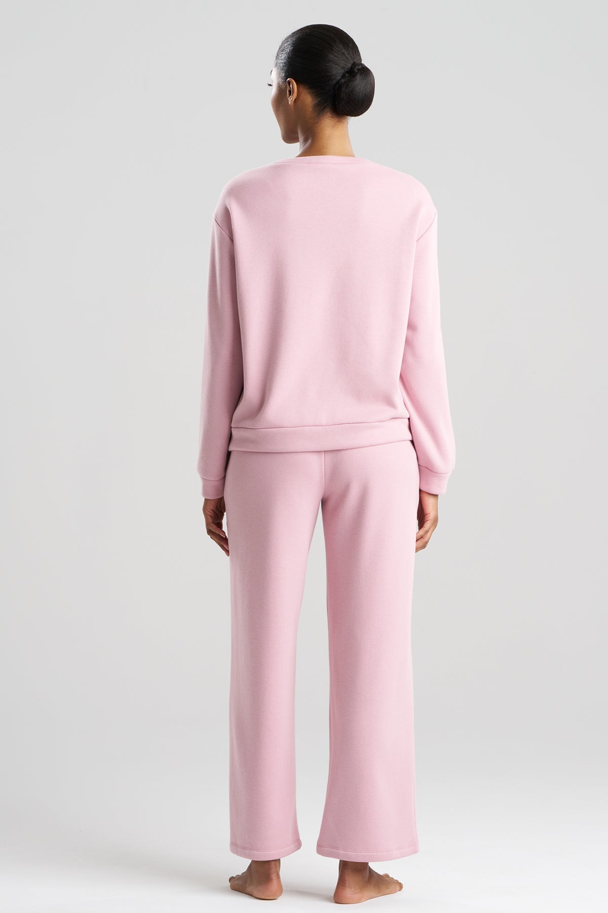 Nova Cozy Brushed Knit Everywhere Crew Neck Top Rose Quartz Natori