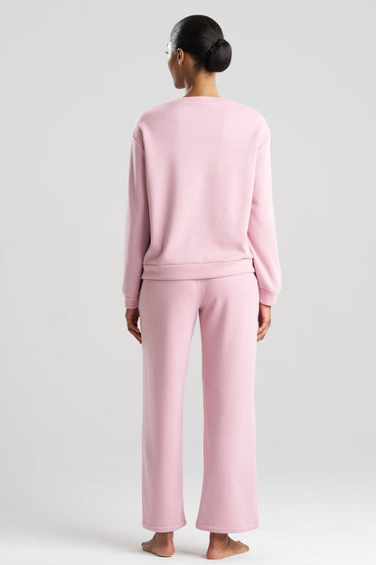 Nova Cozy Brushed Knit Everywhere Crew Neck Top Rose Quartz Natori
